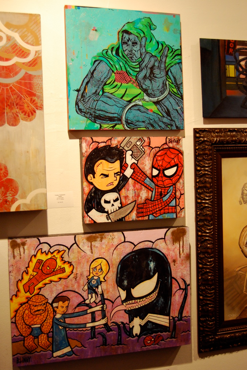 Illustration for article titled Trippy Re-Interpretations of Stan Lee's Comic Book Characters at Art Show
